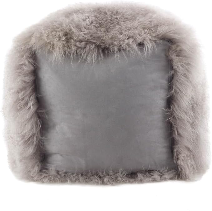 SARO LIFESTYLE Mongolian Lamb Fur Wool Pouf