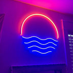 LED Decorative Lights USB Mountains Sunrise Sunset Led Neon Signs Home Decoration Wall Art Holiday Gift Brightness Adjustable 15''x15''