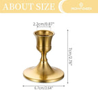 Romadedi Gold Candlestick Candle Holders for Taper, 12 PCS Gold Brass Color Candle Stick Candle Holder for Table Centerpiece, Wedding Reception, Festive Christmas Mantel Decoration or Home Decor