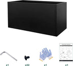 Galvanized Steel Metal Planter Rectangular Indoor Black Planter Box Large Outdoor Planters Steel 31.5" x 16" x 16" Commercial Residential for Patio, Deck, Garden