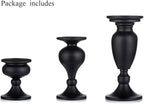 Sziqiqi Pillar Candle Holders Set of 3 Black for Table Mantle Fireplace Decor Modern Farmhouse Home Decor