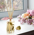 LOVSPA Reed Diffuser Set, Pink Peony Scented Oil Diffuser with Sticks, Home Fragrance Accessories for Bathroom Shelf Decor, Aroma Diffusers for Home or Office Desk, USA Made