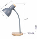 Table Lamp,Wooden Adjustable Desk Lamp,Dorm Lamp&Bedside Lamp for Living Room, Bedroom, Kids Room (Grey)