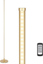 EDISHINE LED Corner Floor Lamp, Set of 2 Minimalist Dimmable Light with Remote, 57.5" Tall Standing Lamp for Living Room, Bedroom, Home Office, 7 Color Temperature 2700-6000K (Gold)