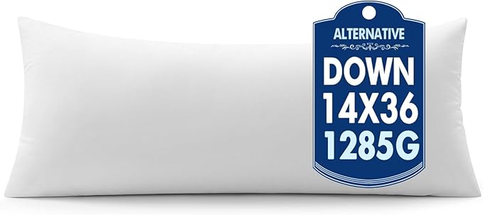 MIULEE 14x36 Down Alternative Pillow Insert Decorative Throw Pillow 14 x 36 Inch Body Bed Sleeping Ultra Soft Fluffy Form for Sofa Couch Bed
