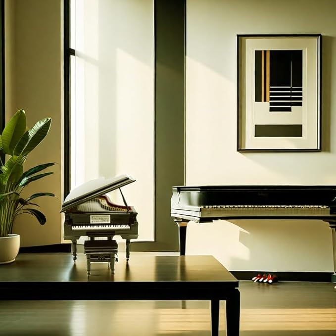 Piano Music Box with Bench and Black Case Musical Boxes Gift for Christmas/Birthday/Valentine's Day, Melody Spirited Away