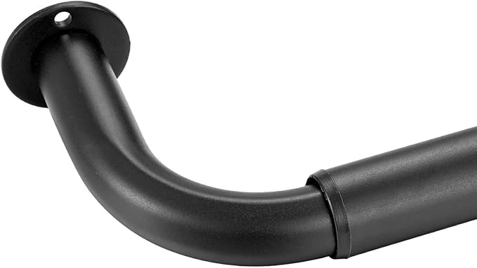 Room Darkening Curtain Rod, Wrap Around Design, Extra-Thick 1-Inch Diameter Single Drapery Rod, Extendable Metal Rod Set for the Blackout Curtains and Sheer (Matte Black, 28-48")