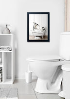 Framed Kids Bathroom Decor Funny Bathroom Wall Art Black and White Wall Decor Cute Penguins in Bathtub Canvas Print Painting Farmhouse Animal Artwork