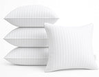 Oubonun 18 x 18 Throw Pillow Inserts, Firm and Fluffy Decorative Square Pillows for Couch Bed Sofa with Soft Cotton Cover White Cushion with Down Alternative Pack of 4