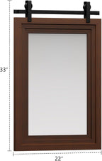 ALBAD Farmhouse Wood Framed Wall Mirror, Natural Wood and Framed Wall Mounted Bathroom Vanity Mirror for Farmhouse Decor, Vertical or Horizontal Hanging