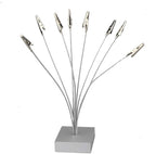 8-Branch Family Tree Picture Frame Holder, Card Photo Clips Holder Desk Stand for Memo Paper Note Photo Christmas Wedding Card Display (Silver Alligator Clip)