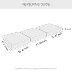 Yates Home PU Leather Couch Sofa Cushion Slipcover Water-Proof Elastic Chair RV Seat Covers Loveseat Slip Cover for Settee Seater Replacement in Living Room（3 Piece Large Sofa Cushion Covers, Black