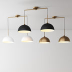 Nathan James Percy Modern 2-Light Pendant Island Light Fixture, Hanging Lights with Metal Shade and Adjustable Cord, for Kitchen, Living Room, Black/Vintage Brass
