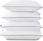 GOHOME Pillows Standard Size Set of 4 - Bed Pillows for Sleeping 4 Pack, Cooling Supportive Hotel Pillows with Premium Soft Down Alternative Fill for Side Stomach and Back Sleepers