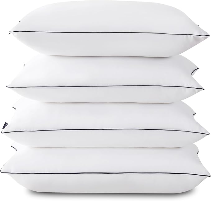 GOHOME King Size Pillows Set of 4 - Bed Pillows for Sleeping 4 Pack, Cooling Supportive Hotel Pillows with Premium Soft Down Alternative Fill for Side Stomach and Back Sleepers