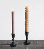 Antique Black Iron Taper Candle Holders - Candlestick Holder for Weddings, Dining, and Parties, Candle Stand Set of 2 (Black)