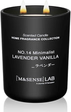 M&SENSE Natural Soy Candle| Lavender Vanilla | 16.6 oz, 95H Burn | Minimalist Scented Candle for Relaxation, Gifting, Home Décor | for Bedroom, Office, Party Large