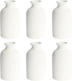 YANLING 6 Pack White Vase Small Ceramic Vases for Decor, White Vases for Flowers Boho Home Decor, Pampas Grass Dried Flowers Vases