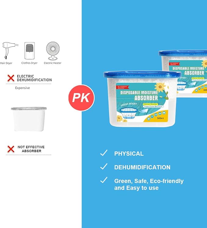 CANAGER Fresh Scent Moisture Absorber Box,Odor Eliminator and Dehumidifier Boxes for Closet,Bedroom,Kitchen,Bathroom-6 Packs,Cups - Traps Moisture for Fresher, Cleaner Air Yellow