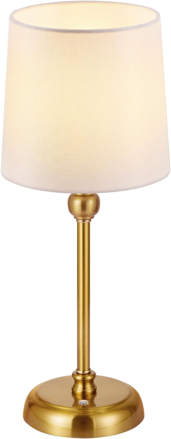 Cordless Small Table Lamp,6000mAh Rechargeable Battery Powered,LED Touch Control Dimmable Bedside Operated Night Table Top,Light for Bedroom/Home/Restaurant/Entryway/Dining/Living Room/Cafe(Gold-High)