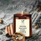 Vanilla Cinnamon Soy Jar Candle – 6.3oz Handmade Scented Candle for Stress Relief – Non-Toxic, Long-Lasting & Odor Eliminating – Aromatherapy Gift for Home, Spa, Birthday, Couple