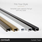 Curtain Track - Ceiling Mounted Curtain Rail for Curtains, Drapes, and Room Dividers - USA Made - Small (8 Feet), Jet Black