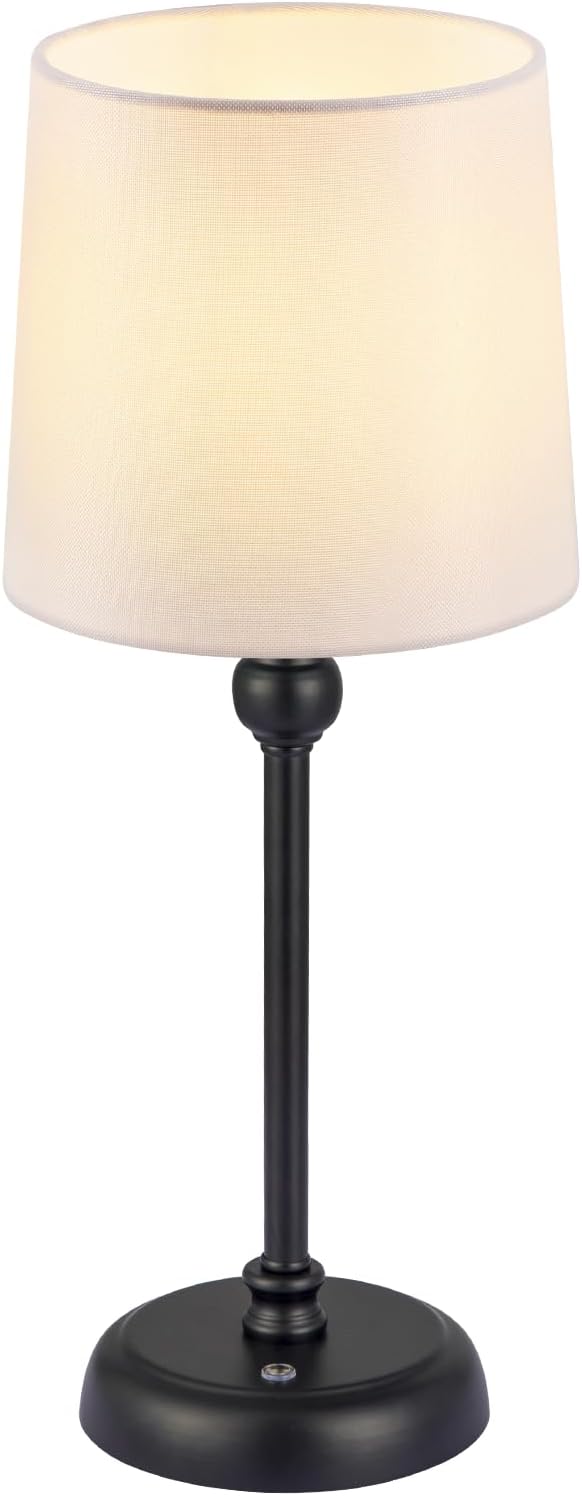 Cordless Small Table Lamp,6000mAh Rechargeable Battery Powered,LED Touch Control Dimmable Bedside Operated Night Table Top,Light for Bedroom/Home/Restaurant/Entryway/Dining/Living Room(Black-High)
