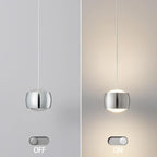 Modern LED Dimmable Pendant Light fixtures,Mini Island Pendant Lighting for Kitchen Island Dinning Room,Bedroom,Bar, Kitchen Island Ceiling Hanging Light Fixtures(Chrome-2-Pack)