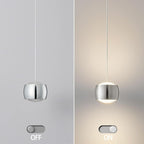 Modern LED Dimmable Pendant Light fixtures,Mini Island Pendant Lighting for Kitchen Island Dinning Room,Bedroom,Bar, Kitchen Island Ceiling Hanging Light Fixtures(Chrome-3-Pack)