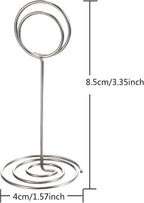 TecUnite 24 Pieces 3.35 Inch Table Number Holder Place Card Photo Holder Picture Name Menu Clips Memo Cards Stand for Wedding Reception Anniversary Birthday Party Centerpieces (Silver)