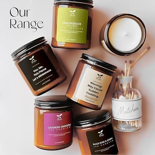 Vanilla Cinnamon Soy Jar Candle – 6.3oz Handmade Scented Candle for Stress Relief – Non-Toxic, Long-Lasting & Odor Eliminating – Aromatherapy Gift for Home, Spa, Birthday, Couple