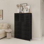 Dresser for Bedroom with 18 Drawers, Tall Fabric Storage Dresser, Chest of Drawers for Closet, Nursery, Bedside, Living Room, Laundry, Entryway, Hallway (Black)