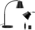 AXX Metal Desk Lamp, 24-Inch Table Light for Home Office/Bedroom/College Dorm Room, LED Bulb Included, 1000LM, 3 Color Modes, 10 Dimmable Levels, Black