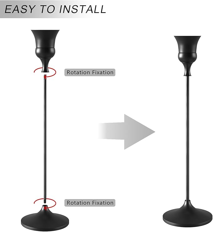 Candlestick Holders Black, 1 Pack Taper Candle Holder for Candlesticks, Candle Sticks Holder Decor for Home Decor