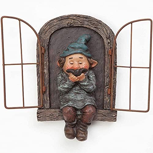 Whimsical Fairy Garden Gnome Statue, Tree Faces Decor Outdoor -5.9 Inch, Funny Garden Tree Decoration,Ideal Patio Yard Lawn Porch Decoration