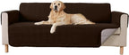 GORILLA GRIP Patented Waterproof Slip-Resistant 70” Sofa Protector Cover, for Leather or Fabric Couch Cushion, Large Microsuede Furniture Covers Dogs Pets Machine Washable Slipcover, Coffee