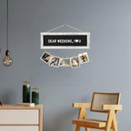 Hanging Photo Display Multiple Polaroid Picture Frames Collage Wall Decor, Felt Letter Board with 340 Letters and 15 Clips, DIY Cards Holder Frame Collage Set for Christmas Holiday Birthday