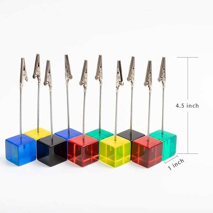10pcs Table Number Holder Name Place Card Holder Memo Clip Holder Stand Note Holder Pictures Card Paper Menu Clip (Colorful)