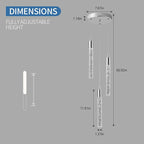 Modern Light Fixture Kitchen Island Pendant Light Dimmable LED Chrome Pendant Lights Mini Crystal Pendant Lighting for Bedroom Dining Room Living Room（3-Light ）