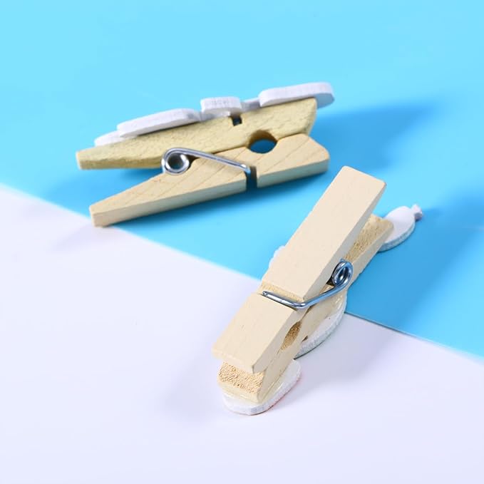 BESTOYARD 50pcs Cactus Wooden Pegs Photo Clips for Crafts Memo Holder and Home Decoration