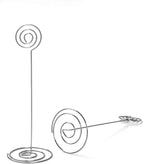 Place Card Holders - 10pcs 8.6" Tall Table Card Holders Table Number Holders Table Picture Stand Wire Photo Holder for Place Cards Wedding Party Office Desk Name Memo Menu Clips (Silver)