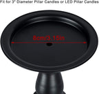 Retro Iron Candle Holder Cylindrical Candle Holder Table Candle Holder for Wedding, Festival and Birthday Candlelight Dinner Decorative Light Home Décor Ornament Wedding Table Ornament (2Pcs)