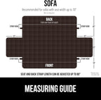 GORILLA GRIP Patented Waterproof Slip-Resistant 70” Sofa Protector Cover, for Leather or Fabric Couch Cushion, Large Microsuede Furniture Covers Dogs Pets Machine Washable Slipcover, Coffee