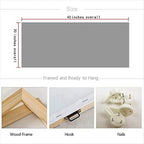 Arjun Ocean Teal Wall Art Canvas Coastal Beach Painting Blue Turquoise Landscape Sunset Picture, Panoramic Gold Foil Textured Large Artwork Framed for Living Room Bedroom Bathroom Wall Decor 40"x20"