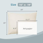 USlixury Buckwheat Pillow with Organic Pillowcase - Adjustable Buckwheat Hull Pillow, Buckwheat Pillows for Sleeping with Firm Support, Buckwheat Neck Pillow for Side Back Sleepers, 15"x19", Beige