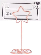 20PCS 3.35 Inch Table Number Stands - Place Card Holders for Wedding Centerpieces, Birthday Party, Photo Picture Frame Display (Star Shaped-Rose Gold)
