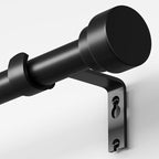 Oneach Black Curtain Rods for Windows 72 to 144 Inch, 1 Inch Pole Adjustable Length Heavy Duty Metal Curtain Rod Set, for Outdoor Bedroom Kitchen Living Room (16 to 150 Inch)