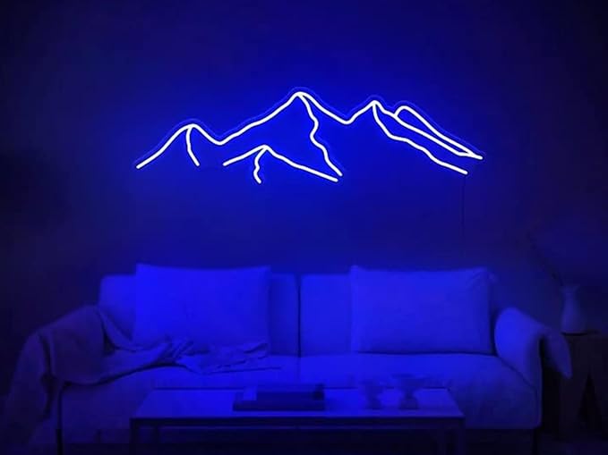 Ulalaza LED Decorative Lights USB Mountains Sunrise Sunset Led Neon Signs Home Decoration Wall Art Holiday Gift Brightness Adjustable 16.5''x9.5''