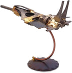 Jet Fighter Collectible Handmade Metal Art Figurine, Desk Accessories, Trophy, Boss Gift, Home Office Décor, Airplane