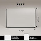 20X30 Inch Black Bathroom Mirror, Black Metal Framed Mirror for Wall, Rounded Rectangle Matte Bathroom Vanity Mirror with Tempered Glass, Anti-Rust, Horizontal/Vertical